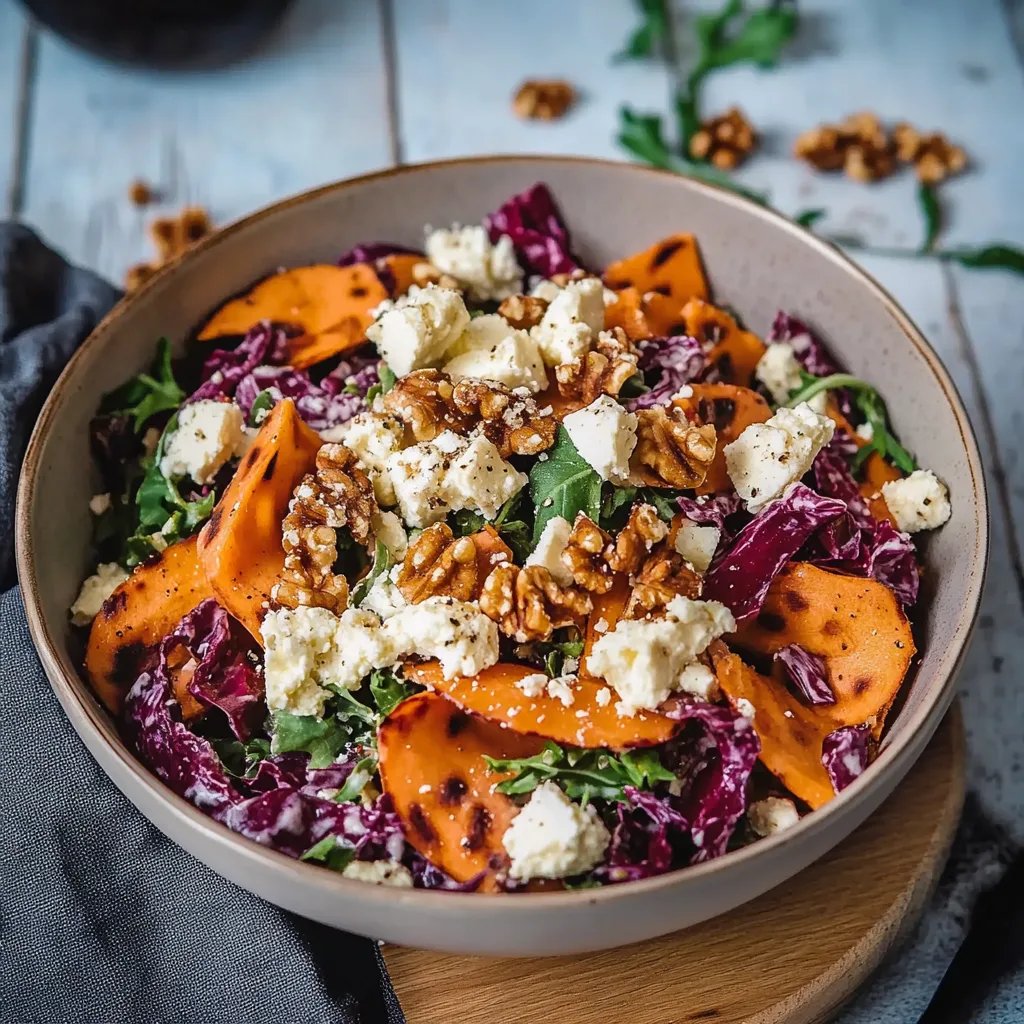 Rotkohl Feta Salat mit Walnüssen