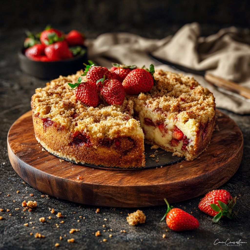 Erdbeer Streuselkuchen Mit Vanillecreme