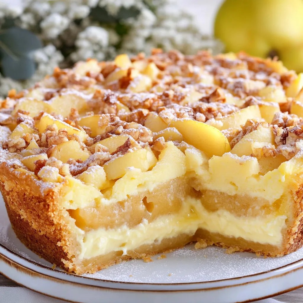 Apfelkuchen mit Pudding