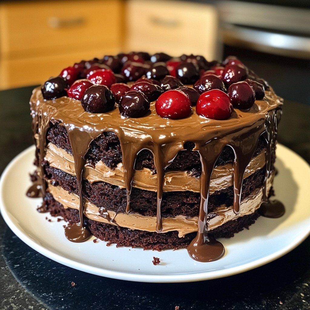 Schoko-Kirsch-Torte mit Sahne - Küchenmomente