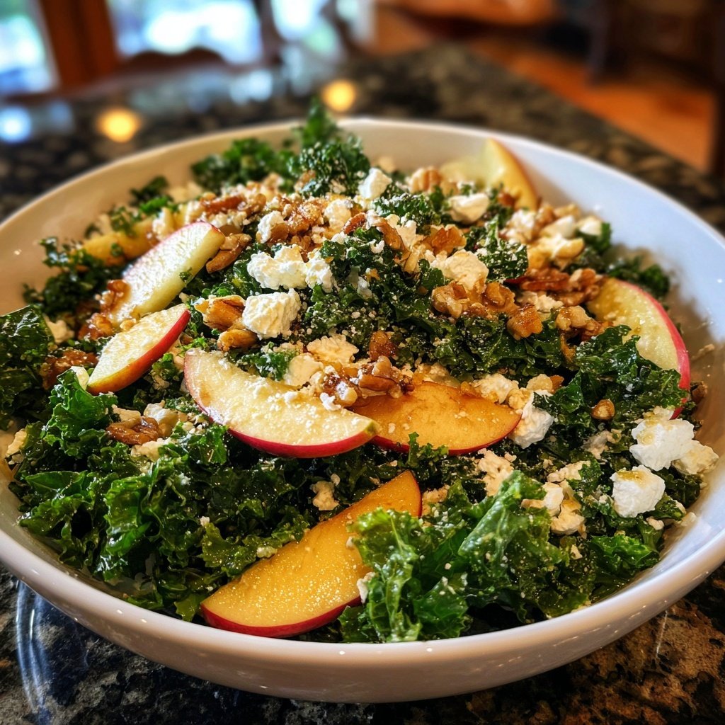 Grünkohlsalat mit Apfel und Feta