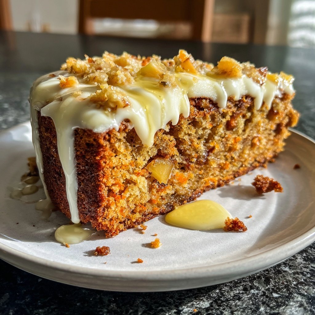 Karottenkuchen Mit Apfelstückchen Und Honig